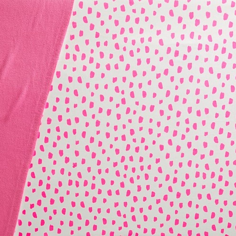 Pottery Barn Organic Neon Pink Brushstroke Dot Fit